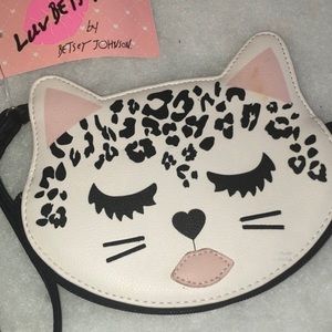 Luv Betsey Johnson leopard cat coin purse wristlet NWT new cute! gift valentine